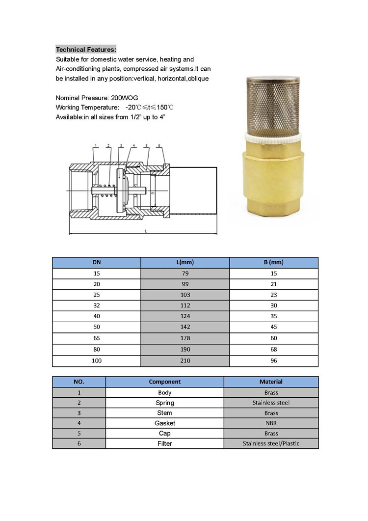 W-7003 B6 立式止回阀带过滤网KUVAL