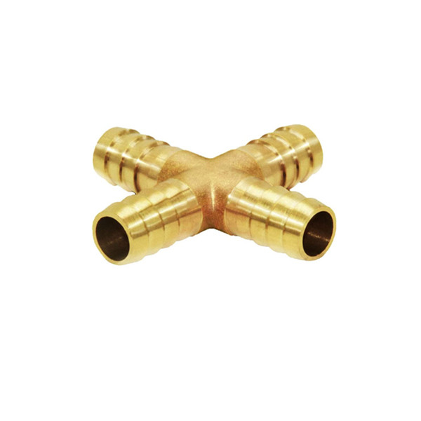 Model: A106-B Brass Hose Barbed Cross Type Fitting